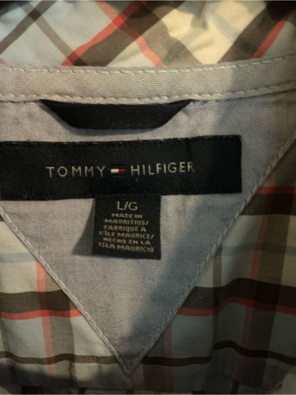 Tommy Hilfiger Light Blue Plaid Shirt 100% cotton